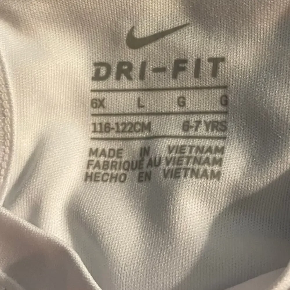Nike Dri Fit White Shirt Size 6X 👍👍👍Back to School Marked items 3 $20 - Picture 3 of 3